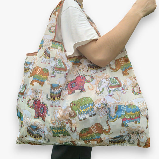 Shopper Bag - Beige Elephant - Everyday Foldable Tote