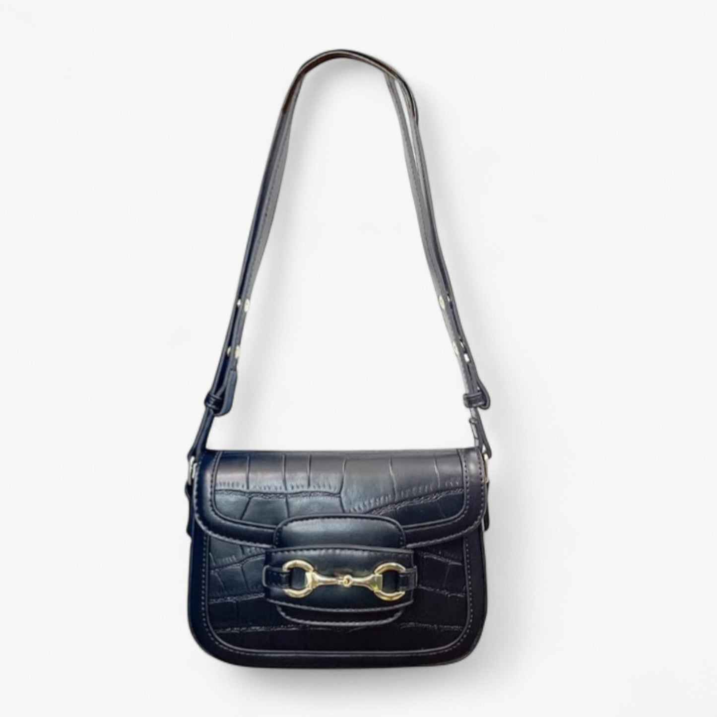 RYDER Croco | Equestrian-Style Shoulder Bag
