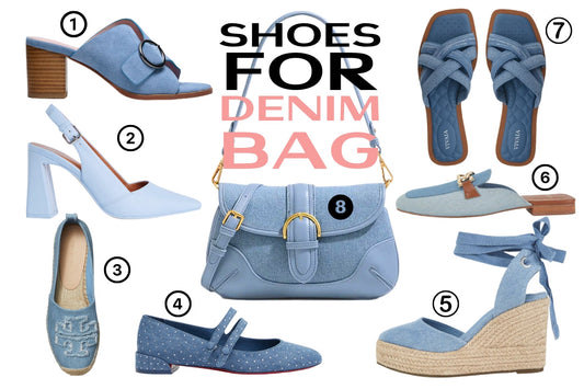 Shoes to wear with your denim bag.