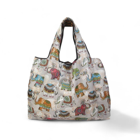 Shopper Bag - Beige Elephant - Everyday Foldable Tote