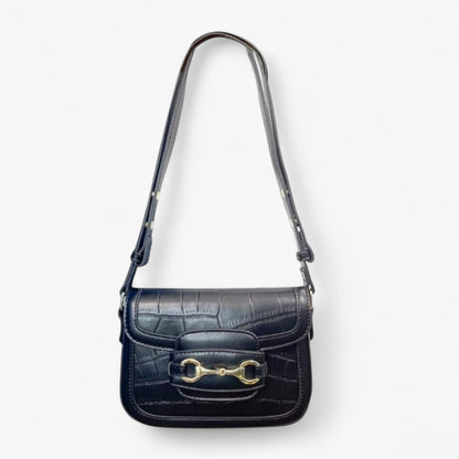 RYDER Croco | Equestrian-Style Shoulder Bag