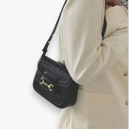 RYDER Croco | Equestrian-Style Shoulder Bag